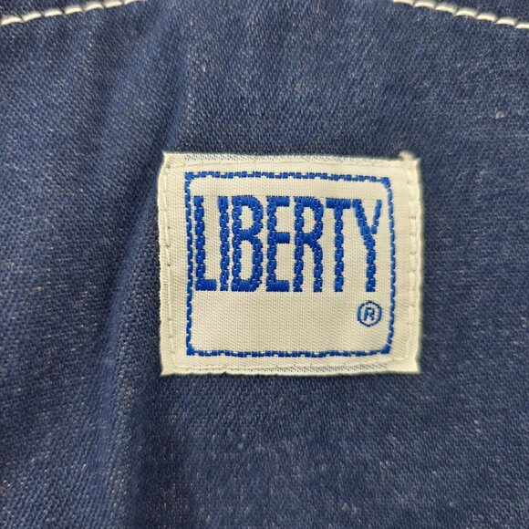 VTG Liberty Mens Overalls Denim Blue Bib Workwear 34x34 USA Farmer Rancher Chore - Picture 9 of 12